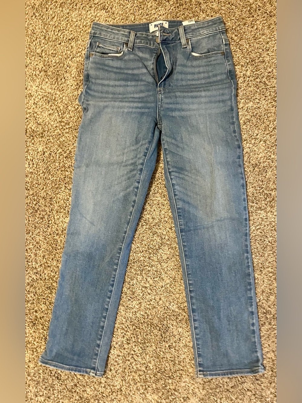 PAIGE Medium Wash Hoxton Slim Crop Straight Jeans size 28